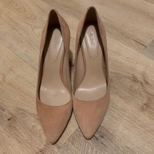Aldo Kediredda Suede Light Brown Heels Pumps